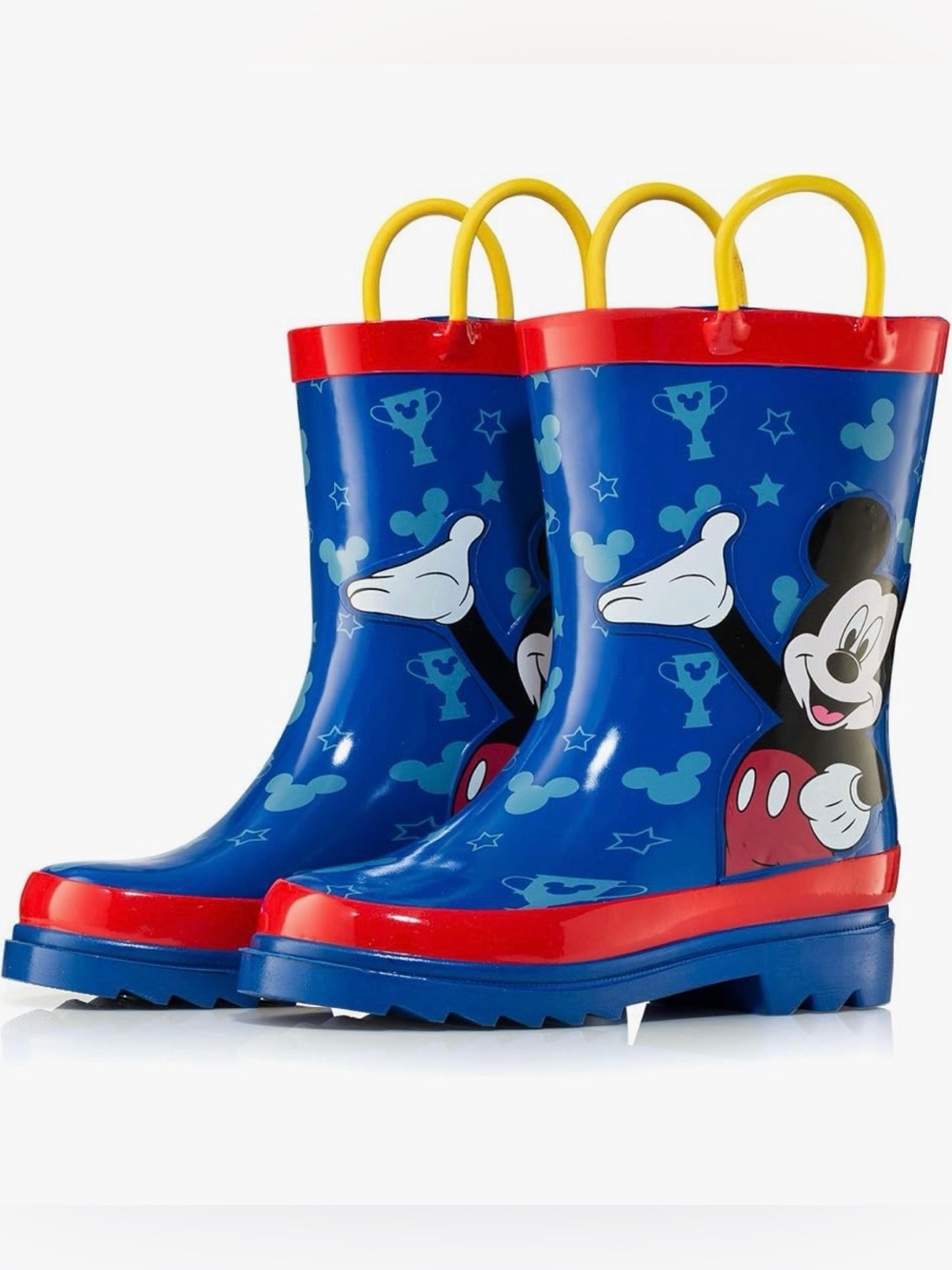 Disney Mickey Mouse Rubber Rainboots - Attached Handles - Toddler - 8